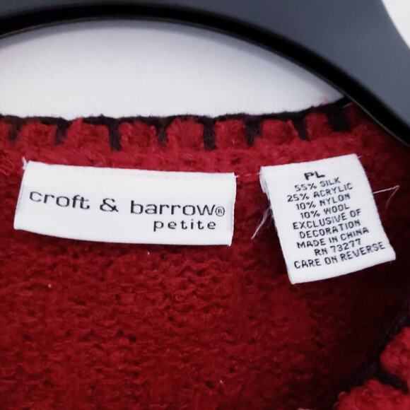 Croft & Barrow Women's Holiday Snowman Red Christmas Sweater Petite Large - Picture 10 of 11
